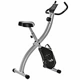 HOMCOM Heimtrainer X-Bike Fahrradtrainer mit 8 stufig einstellbarem Magnetwiderstand faltbares...