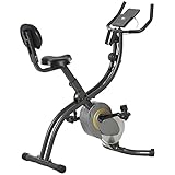 HOMCOM Heimtrainer, X-Bike, 2-in-1 Fahrradtrainer 6 kg Schwungrad, Trimmrad mit 16 stufig...