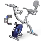 MERACH 4-in-1 Heimtrainer Fahrrad Klappbar, Hometrainer Fahrrad mit LCD Monitor und Handpulsmessung,...